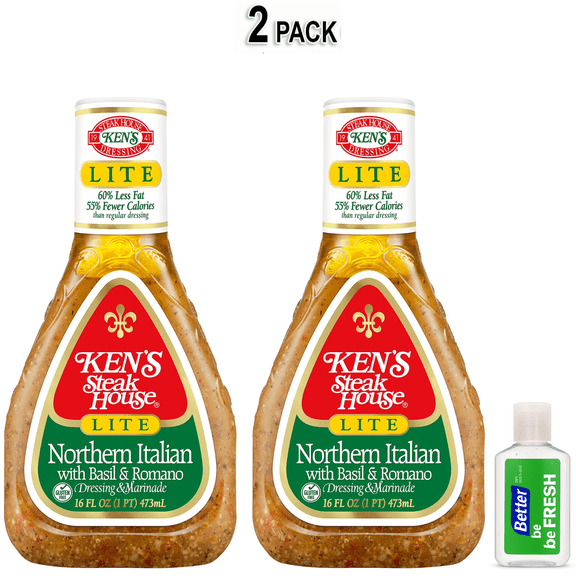 Ken's Steak House Lite Northern Italian with Basil & Romano Salad Dressing & Marinade 16 fl oz