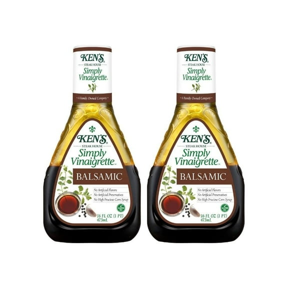 Ken's Steak House Simply Vinaigrette, Balsamic, Salad Dressing 16 Ounce (Pack of 2)