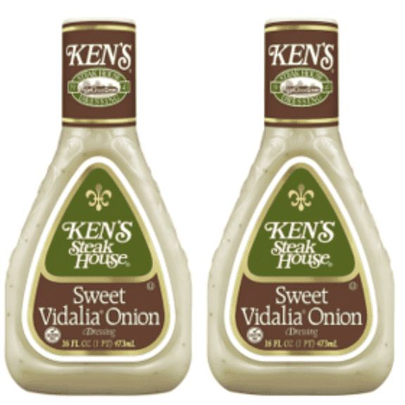 Ken's Steak House Sweet Vidalia Onion Dressing 16 fl oz - Pack of 2, Includes V2U Utensil Set