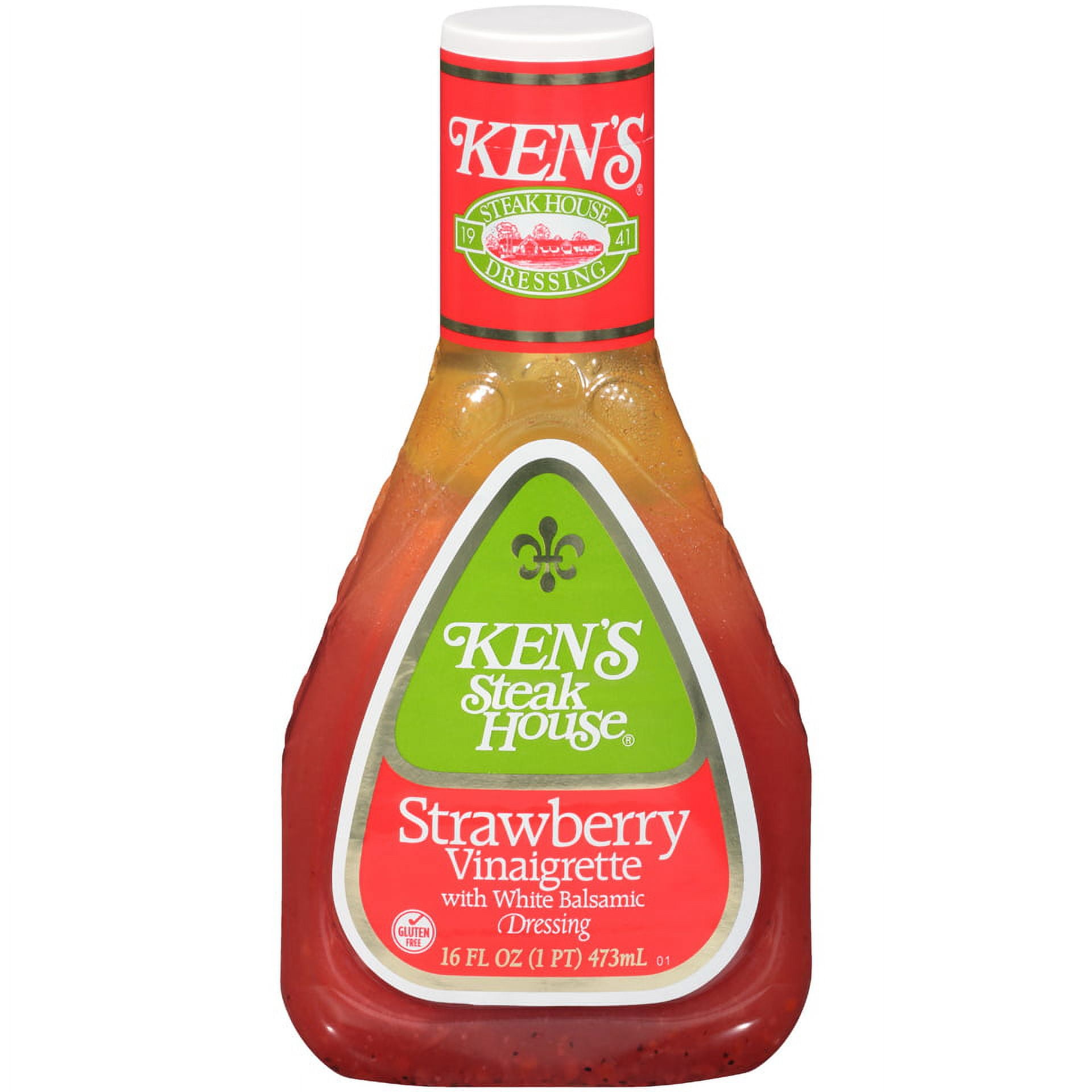Ken's Steakhouse Vinaigrette, Strawberry with White Balsamic, 16 Fl Oz