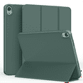 thumbnail image 1 of Kenke Case iPad (A16) 11th Generation 11 inch 2025, iPad 10th Generation 10.9 Inch 2022 with Pencil Holder, Soft TPU Back Smart Trifold Stand Case [Support Touch ID and Auto Wake/Sleep], Dark Green, 1 of 9
