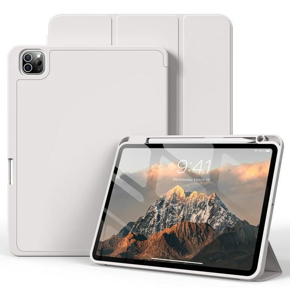 KenKe Case for iPad Pro 11 Inch 4th 3rd 2nd Generation 2022/2021/2020 with Pencil Holder,Trifold Stand Smart Case with Soft TPU Back,Wireless Pencil Charging,Auto Wake/Sleep iPad Pro 11 Case-Gray