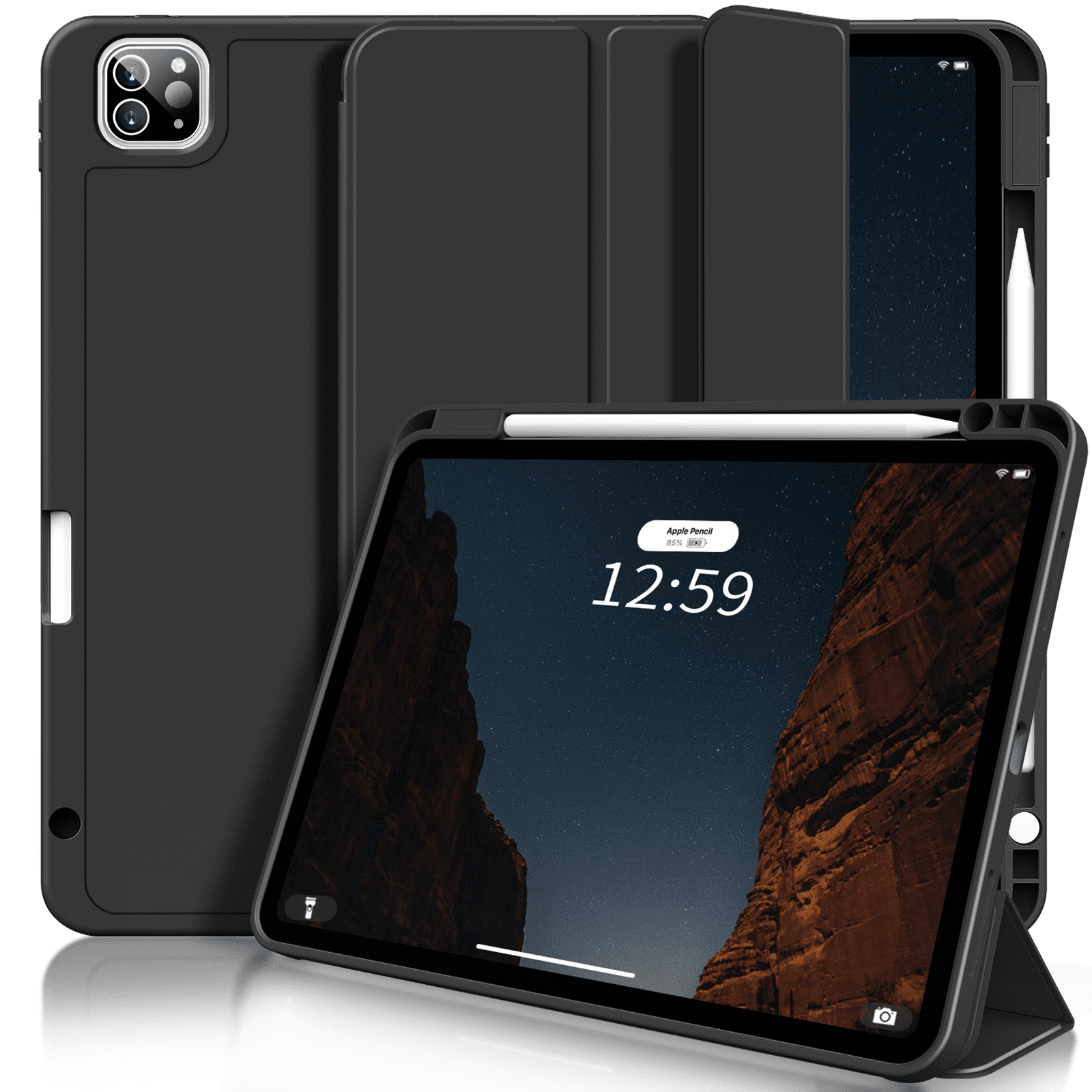 KenKe Case for iPad Pro 11 Inch 4th 3rd 2nd Generation 2022/2021/2020 with Pencil Holder,Trifold Stand Smart Case with Soft TPU Back,Wireless Pencil KenKe Case for iPad Pro 11 Inch 4th 3rd 2nd Generation 2022/2021/2020 with Pencil Holder,Trifold Stand Smart Case with Soft TPU Back,Wireless Pencil