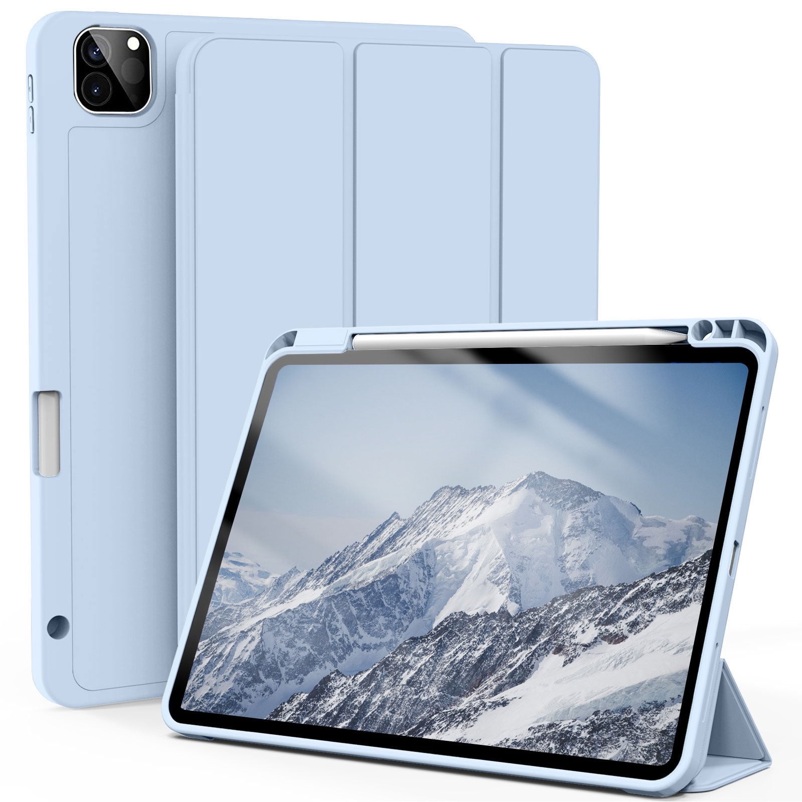 Kenke New iPad Pro 11 Inch Case 4th/3rd/2nd/1st Generation  2022/2021/2020/2018 Built-in Left Side Pencil Holder Support 2nd Pencil  Charge Hard Frosted