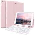 thumbnail image 1 of KenKe Keyboard Case for iPad 9th Generation 2021/8th Gen 2020/7th Gen 2019 10.2 Inch, Detachable Wireless Bluetooth Keyboard, Stand Folio Keyboard Cover with Pencil Holder, Auto Sleep/Wake, Pink, 1 of 10