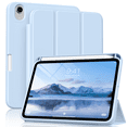 thumbnail image 1 of Kenke for iPad mini A17 Pro Case 2024, for iPad mini 7th/6th Generation Case 2021 8.3 Inch with Pencil Holder, Slim Trifold Stand Protective Cover/Soft TPU Back, Auto Wake/Sleep, Blue, 1 of 9