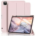 thumbnail image 1 of KenKe Case Compatible with for iPad Air 13 Inch M3/M2 (2025/2024), Pro 12.9 Inch (6th/5th Generation, 2022/2021) , with Pencil Holder, TPU Soft Back Shell Smart Cover, Auto Wake/Sleep, Pink, 1 of 7
