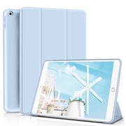 KenKe iPad 10.2 Inch 9th / 8th / 7th Generation Case, Slim Lightweight Soft TPU Back Magnetic Tri-fold Smart Cover, Auto Sleep/Wake, for iPad 9th Gen 2021/ 8th Gen 2020/ 7th Gen 2019 Case, Light Blue