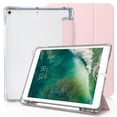 thumbnail image 1 of KenKe iPad 9th Generation / iPad 8th Gen / iPad 7th Gen Case with Built-in Pencil Holder, Slim Silicone TPU Transparent Back Cover for iPad 10.2 Inch case (2021 / 2020 / 2019 Release),Pink, 1 of 9