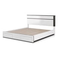 thumbnail image 1 of Kena King Size Bed-White Gray Panel Headboard-Low Profile Footboard, 1 of 6