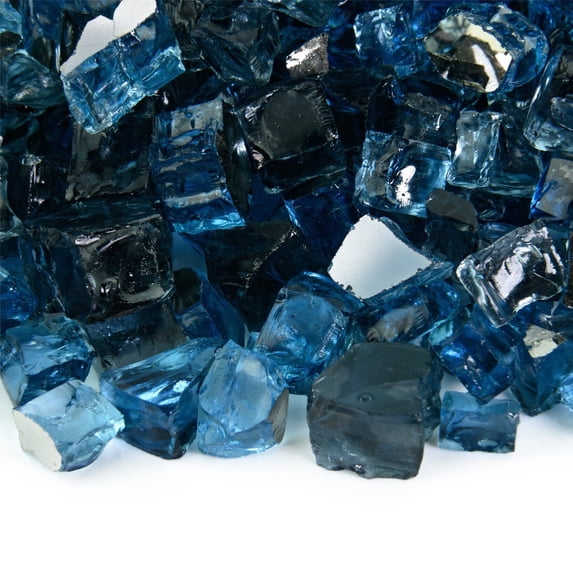 Kenai Blue Blended Fire Pit Glass | 1/2", Reflective, 10 lbs