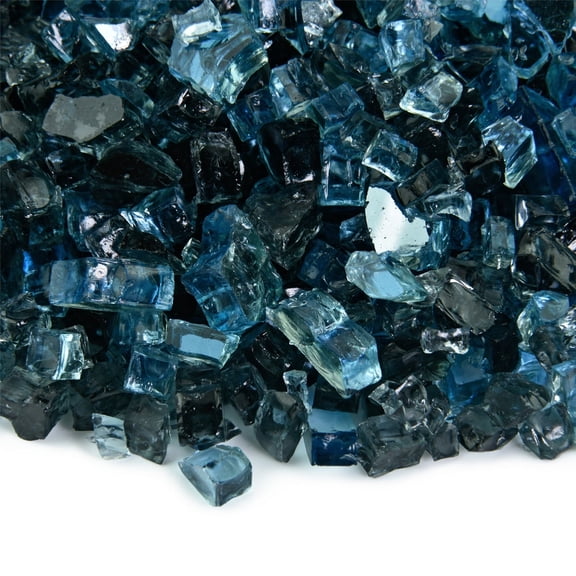 Kenai Blue Blended Fire Pit Glass | 1/4", Reflective, 10 lbs