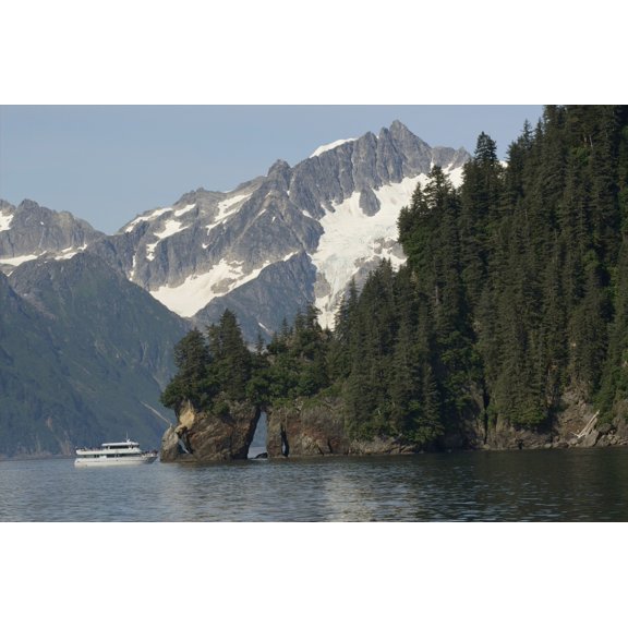 Kenai Fjords Tour Boat In Resurrection Bay Near Seward Alaska During Summer Canvas Art - Clark Mishler Design Pics (17 x 11)
