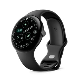 Google Pixel Watch 4 (45mm) - Android Smartwatch with Domed Display, Comprehensive Health and Fitness Tracking, and Help from Gemini - Matte Black Aluminum Case - Obsidian Active Band - Wi-Fi