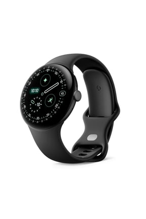 Pixel Watch 4 (45mm) - Android Smartwatch with Domed Display, Comprehensive Health and Fitness Tracking, and Help from Gemini - Matte Black Aluminum Case - Obsidian Active Band - Wi-Fi