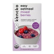 Kencko Mixed Berries Organic Easy Instant Oatmeal, 1.52 oz, 6 Pack