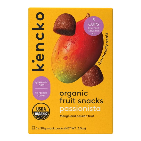 Kencko Passionista Organic Fruit Snacks, 3.5oz, 5 Pack