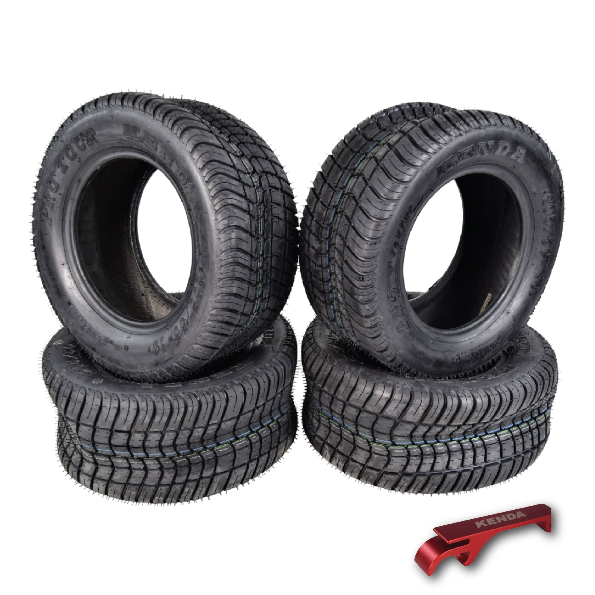 Kenda 277010N4 205/50-10 Pro Tour 4 Ply Tubeless Golf Cart Tires 4 Pack