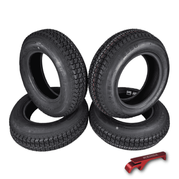 Kenda K550 ST205/75D14 Loadstar Trailer Tire Bias-Ply Tire for Superior Towing Performance with Enhanced Stability for Utility Trailers, Cargo Trailers, and Boat Trailers with Kenda Keychain (4 Pack)