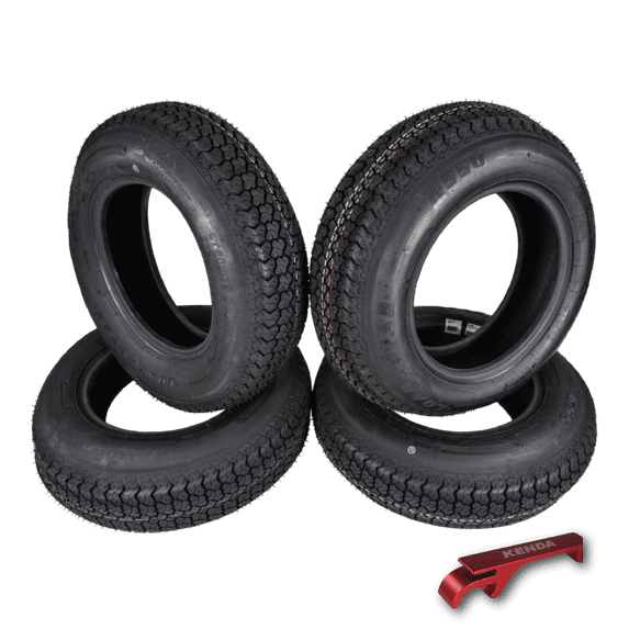 Kenda K550 ST205/75D14 Loadstar Trailer Tire Bias-Ply Tire for Superior Towing Performance with Enhanced Stability for Utility Trailers, Cargo Trailers, and Boat Trailers with Kenda Keychain (4 Pack)