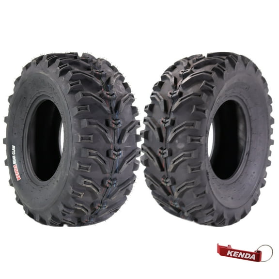 Kenda Bear Claw 25x10-11 Rear Off-Road Tires (2) for All-Terrain (ATV), Utility Task (UTV), & Side-by Side (SXS) Vehicles 25/10-11 w/ Keychain (2-Pack)