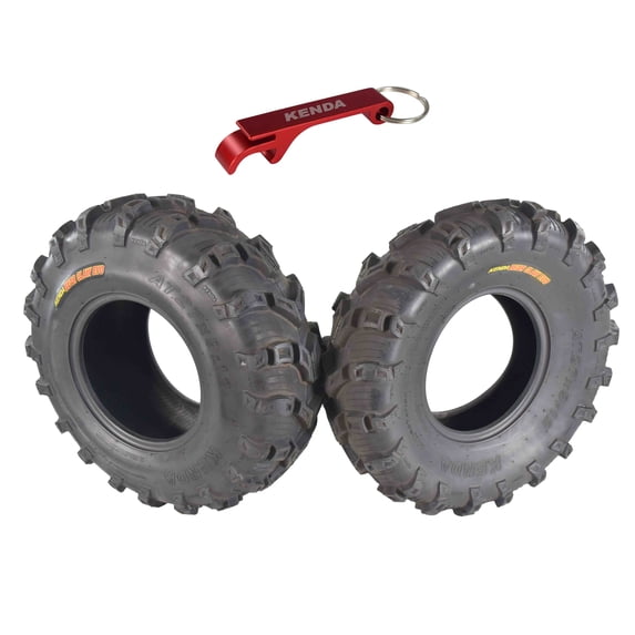 Kenda Bear Claw EVO 27x9-12 Front ATV/UTV Tires 2 Pack with Bottle Opener Keychain
