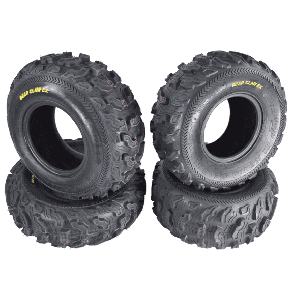 Kenda Bearclaw EX K573 - 23x8-10 Front & 23x10-10 Rear Tires for All Terrain (ATV), UTV, and Side by Side (SxS) Vehicles - 6-Ply - Bear Claw EX 23x8x10 23x10x10 (4-Pack)