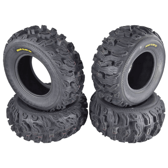 Kenda Bear Claw EX Two Front 27x10-12 Tires & Two Rear ATV 27x12-12 Tires - 6 Ply - 4 Pack Set