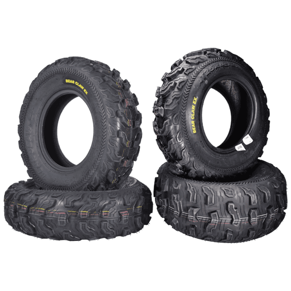 Kenda Bearclaw EX K573 - 25x8-12 Front & 25x10-11 Rear Tires for All Terrain (ATV), UTV, and Side by Side (SxS) Vehicles - 6-Ply - Bear Claw EX 25x8x12 25x10x11 (4-Pack)