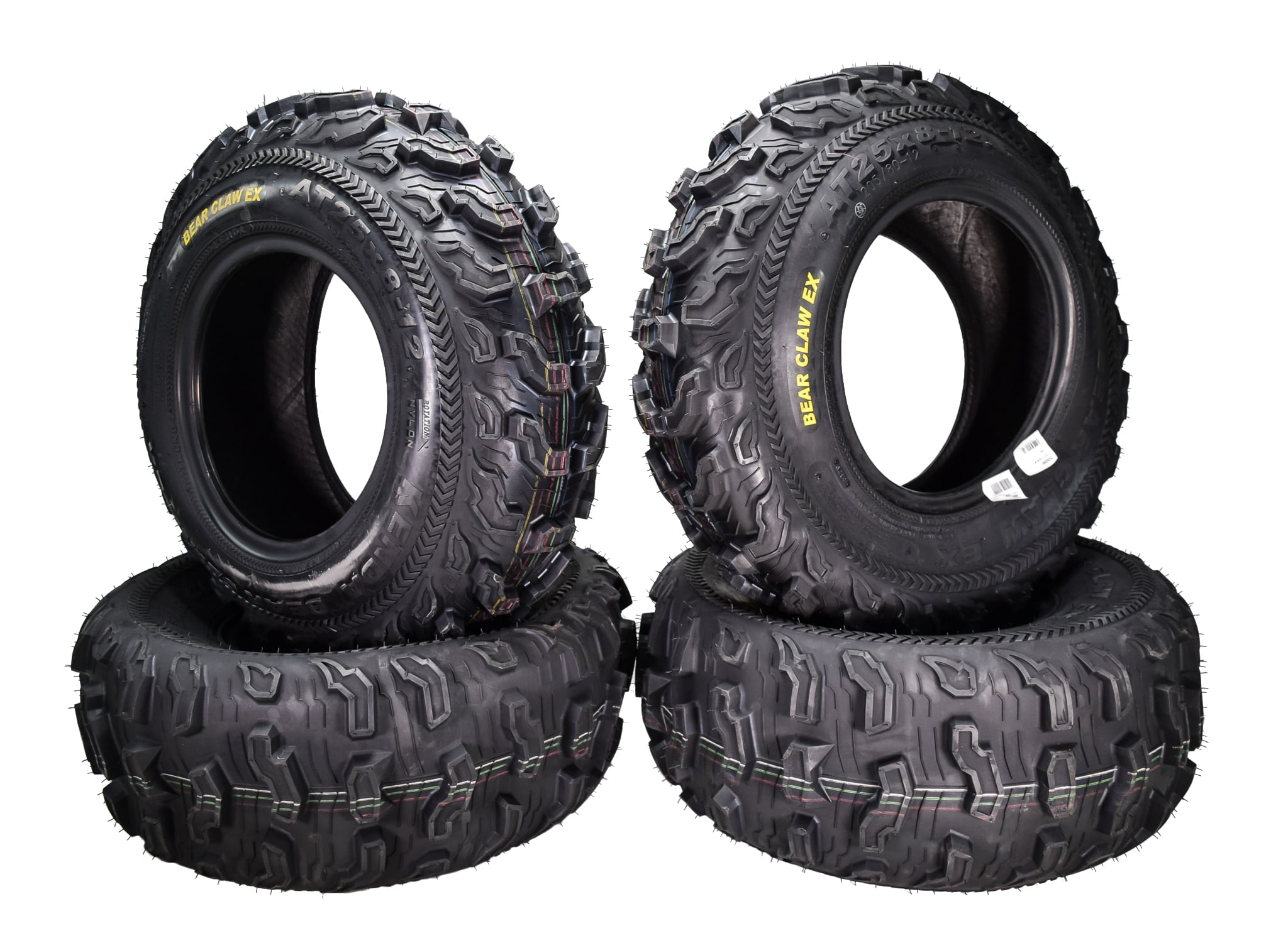 Kenda Bear Claw Ex 25x812 25x1011 Front Rear 6 Ply ATV Tires 25x8x12 25x10x11 (4 Pack