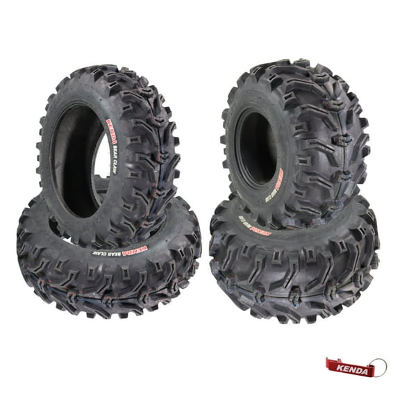 Kenda Bear Claw Front 22x7-11 & Rear 22x12-9 Off-Road Tires for All-Terrain (ATV), Utility Task (UTV), & Side-by Side (SXS) Vehicles22/7-11 & 22/12-9 w/ Keychain