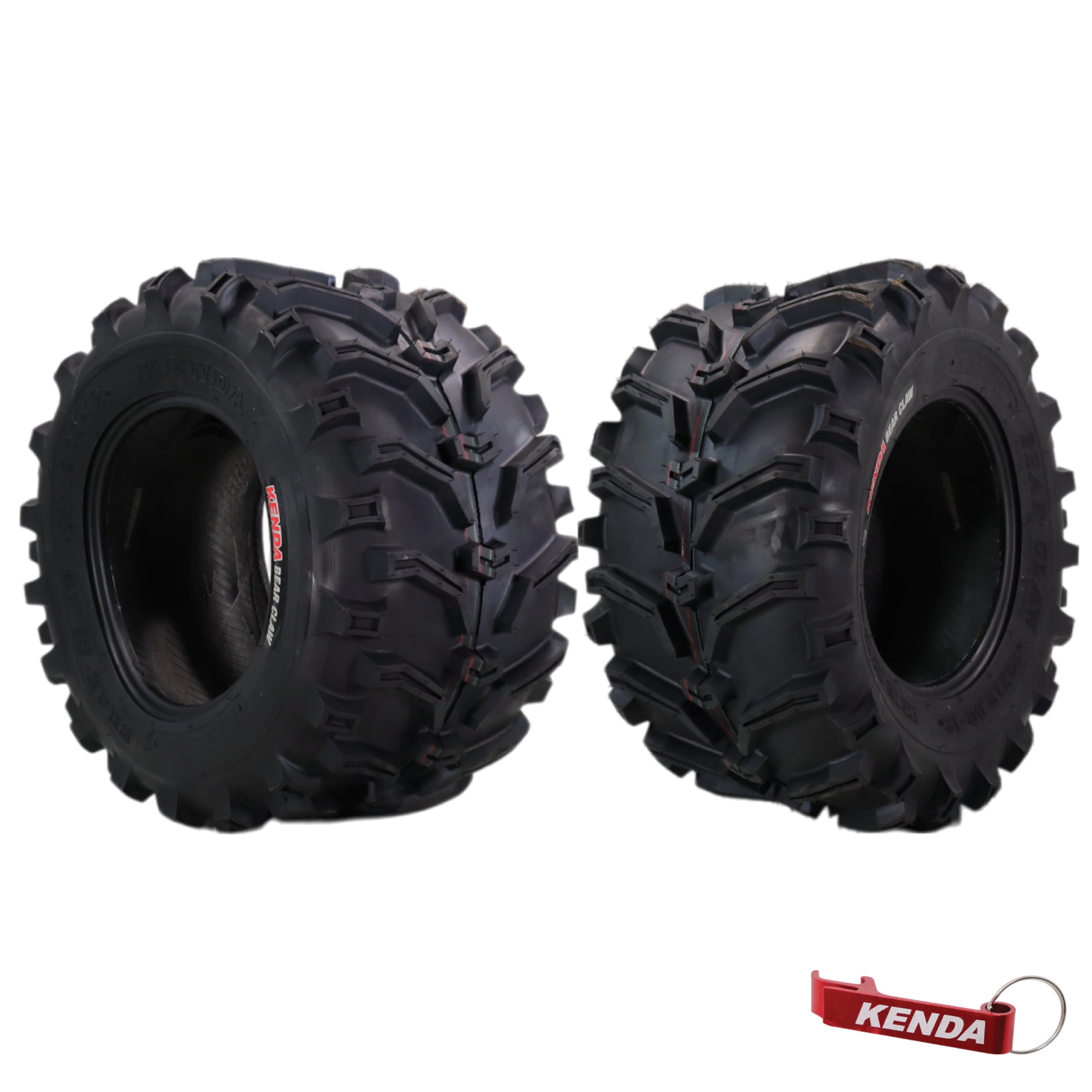Kenda Bearclaw K299 - 26x12-12 Front or Rear Tires for All Terrain (ATV), UTV, and Side by Side (SxS) Vehicles - 6-Ply - Bear Claw 26x12x12 with Kenda Keychain (2-Pack)