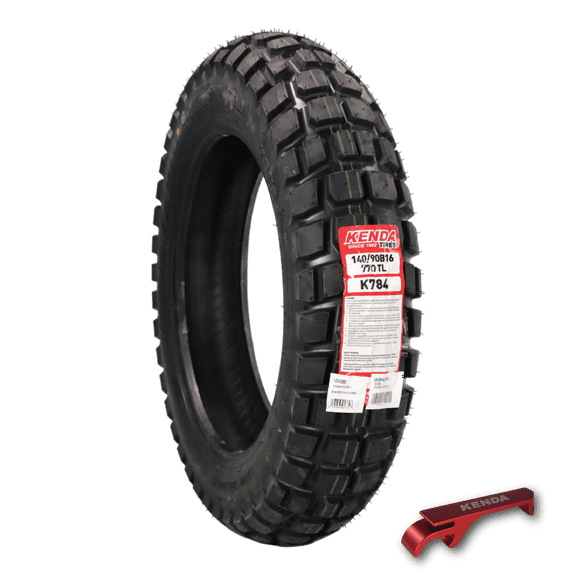 Kenda Big Block K784 140/90-16 Rear Tire for Motorcycles, Dirt Bikes, and City Bikes - Durable Off-Road & Street Performance with Keychain 140x90x16
