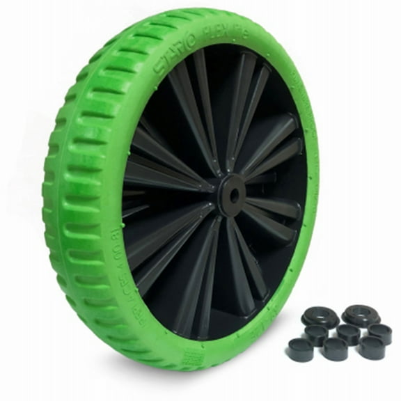 Kenda Flex Lite 15" Flat Free Tire Wheelbarrow Wheel, Universal Fit, Green