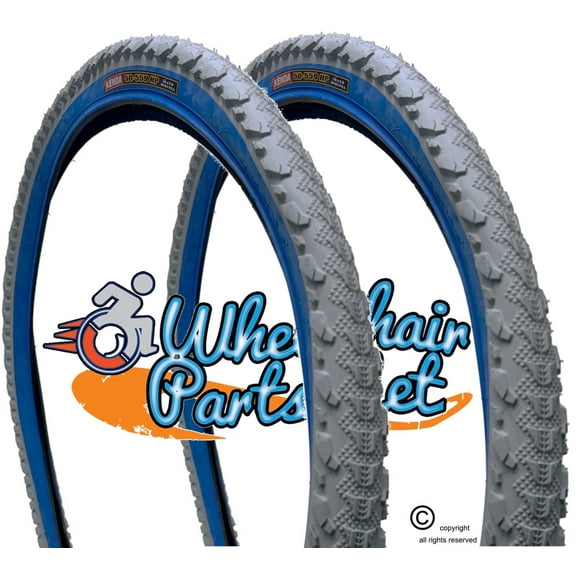 Kenda Kobra 2" x 2" Off-Road Wheelchair Tire (52-559). grey/Blue