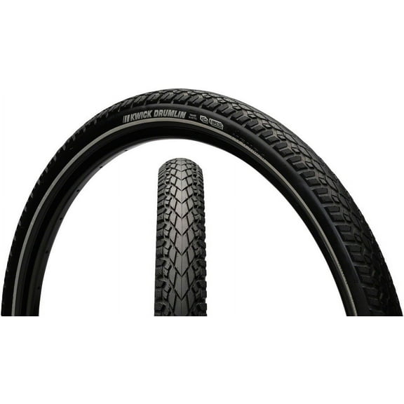 Kenda Kwick Drumlin Tire - 700 x 38, Clincher, Wire, Black/Reflective, 60tpi
