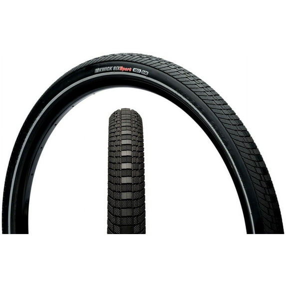 Kenda Kwick Six Tire - 26 x 1.75, Clincher, Wire, Black/Reflective, 60tpi, KS