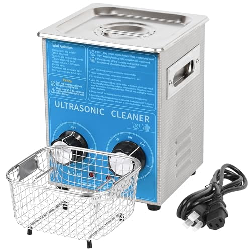 Kendal Commercial Grade 120watts 2L Ultrasonic Cleaner 40kHz with Knobs Timer&Heater Cleaning Machine, for Watch Instruments Industrial Parts Excellent Cleaner Solution