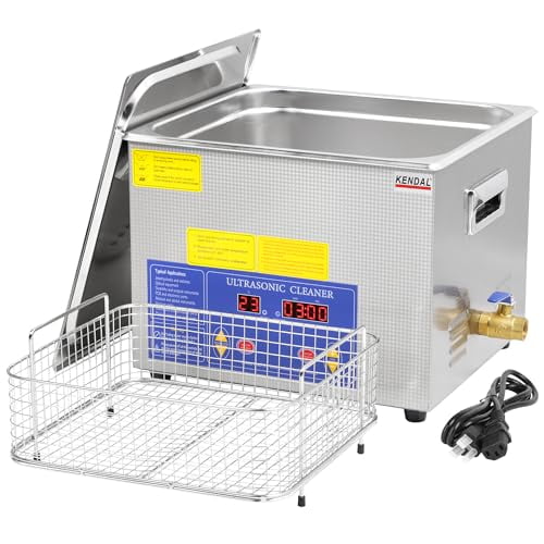 Kendal Commercial Grade 360watts 12L Ultrasonic Cleaner 40kHz with Digital Timer&Heater Cleaning Machine, for Watch Instruments Industrial Parts Excellent Cleaner Solution