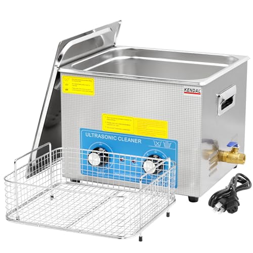 Kendal Commercial Grade 360watts 12L Ultrasonic Cleaner 40kHz with Knobs Timer&Heater Cleaning Machine, for Watch Instruments Industrial Parts Excellent Cleaner Solution