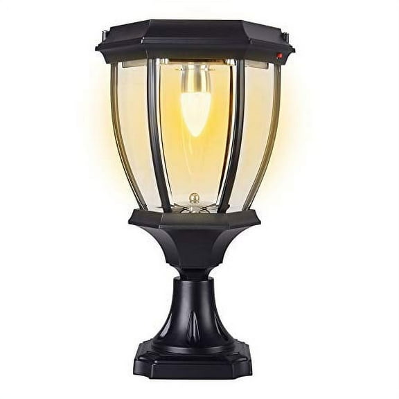 Kendal Large Outdoor Solar Powered LED Light Warm White Pillar Lamp SL-8407 (1)