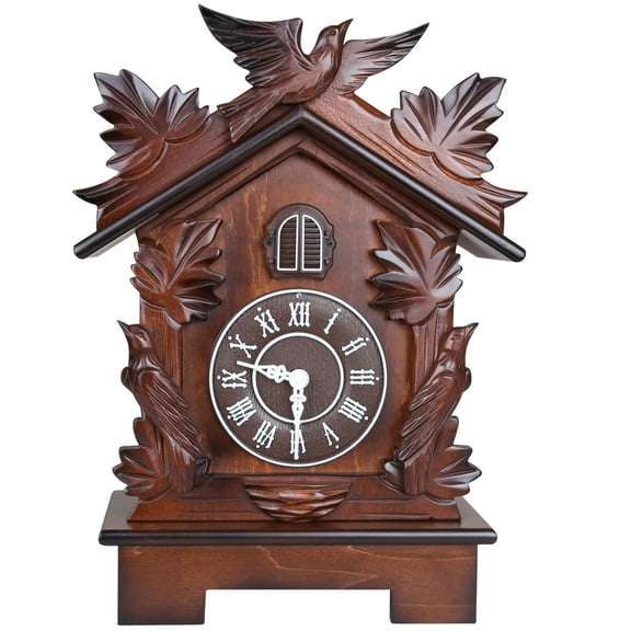 Kendal Large Tabletop Handcrafted Wood Cuckoo Clock House Home Decor with Singing Bird & Black Forest Bird Decoration MX23-2