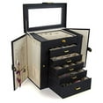 thumbnail image 1 of Kendal Leather Jewelry Box, Organizer, Case, Storage, Black, 1 of 2