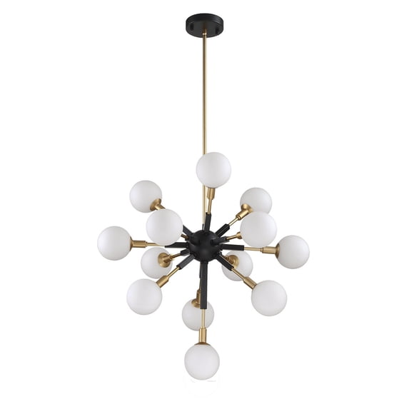 Kendal Lighting Ambience 13-Light Black and Brass Pendant