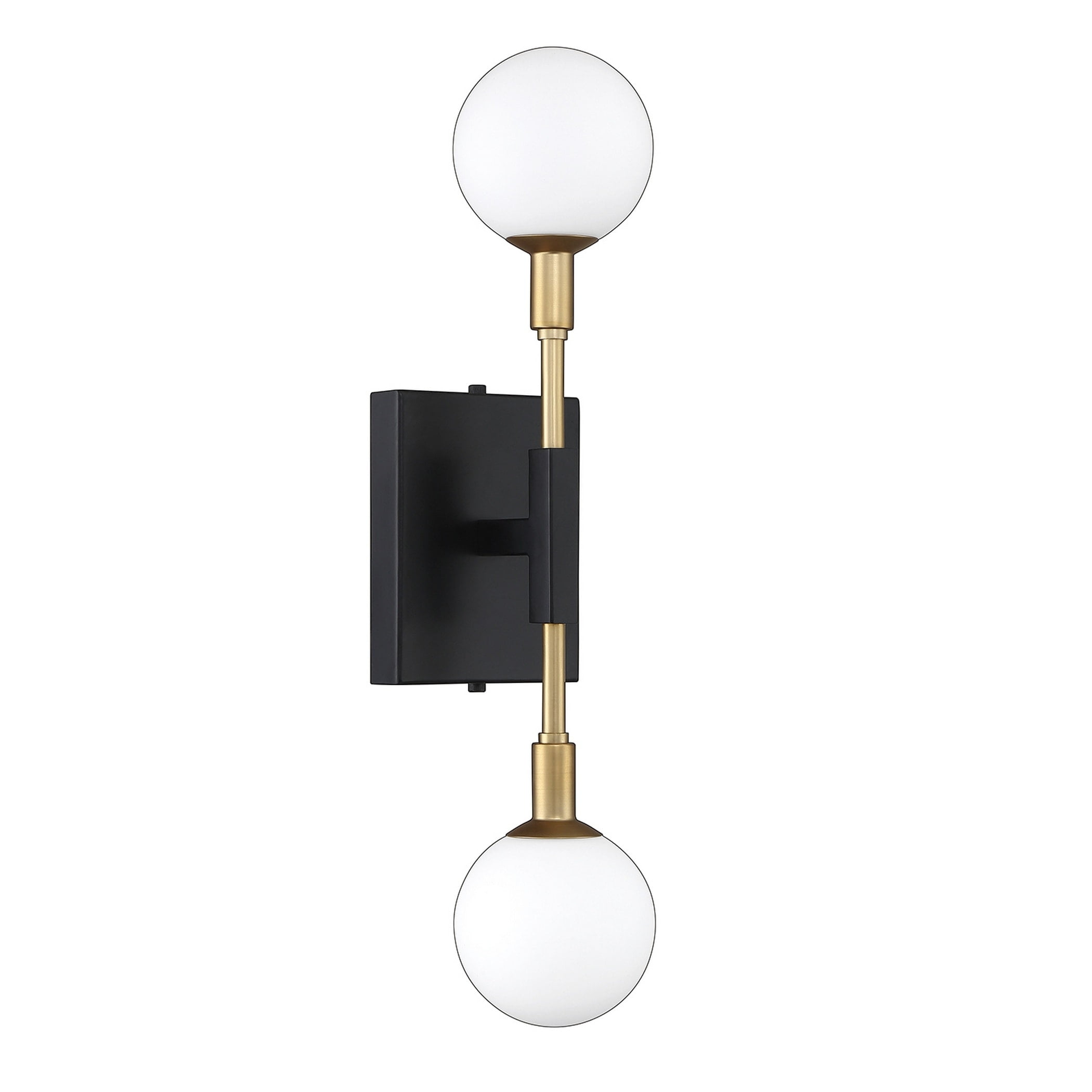 Kendal Lighting Ambience 2-Light Black and Brass Wall Sconce