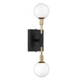 thumbnail image 1 of Kendal Lighting Ambience 2-Light Black and Brass Wall Sconce, 1 of 2