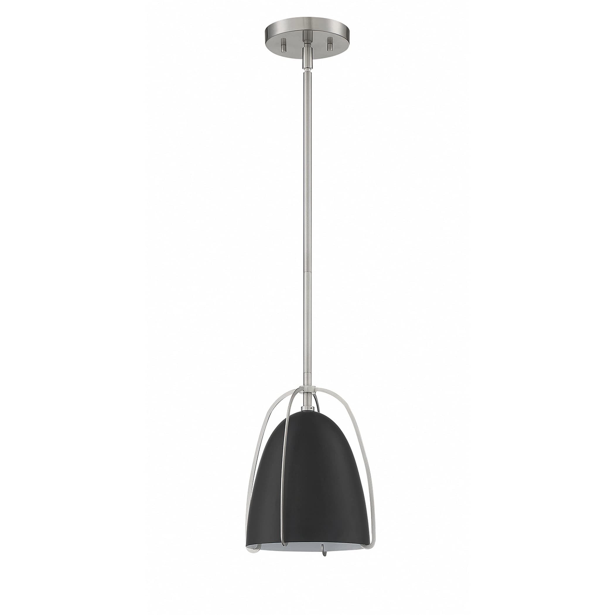 Kendal Lighting Vilia Mini 1-Light Black and Satin Nickel Pendant