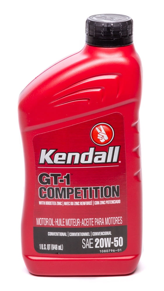 Kendall GT-1 High Performance Conventional Motor Oil 20W-50, 1 qt