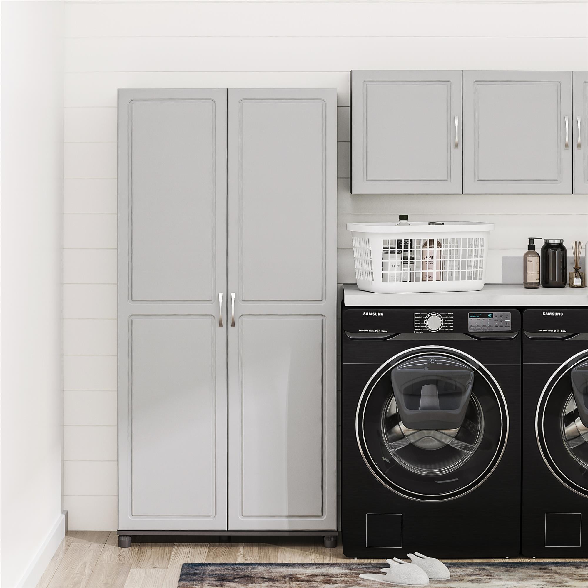 Graphite Gray Laminated MDF Freestanding Utility Storage Cabinet