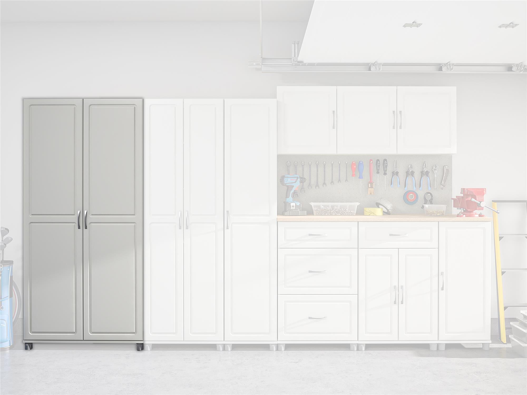 Kendall White 36" Adjustable Shelving Storage Cabinet